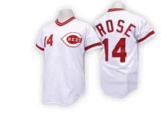 Men's Authentic White Pete Rose Cincinnati Reds Throwback Jersey