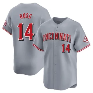 Men's Limited Gray Pete Rose Cincinnati Reds Away Jersey