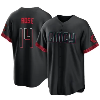 Men's Replica Black Pete Rose Cincinnati Reds 2023 City Connect Jersey