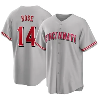 Men's Replica Gray Pete Rose Cincinnati Reds Road Jersey