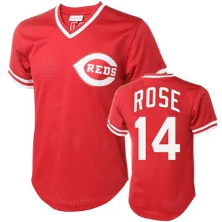 Men's Replica Red Pete Rose Cincinnati Reds Throwback Jersey