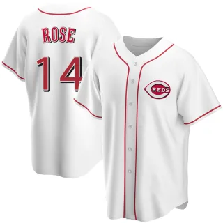 Men's Replica White Pete Rose Cincinnati Reds Home Jersey