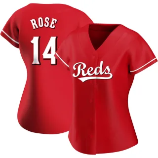 Women's Authentic Red Pete Rose Cincinnati Reds Alternate Jersey