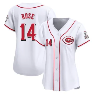 Women's Limited White Pete Rose Cincinnati Reds Home Jersey